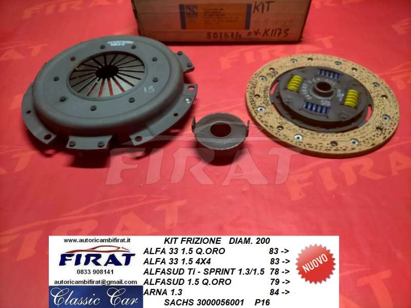 KIT FRIZIONE ALFA 33 - ALFASUD - ARNA D.200 (3000056001) - Clicca l'immagine per chiudere